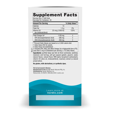 Nordic Naturals Ultimate Omega 2X Mini with Vitamin D 1120mg 60 mini softgels